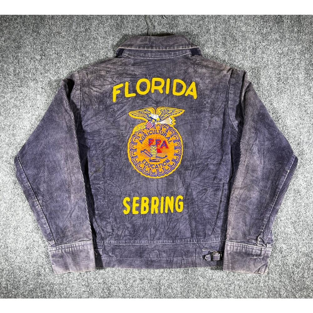 Vintage 70s FFA Corduroy Jacket Florida Sebring Small